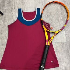 Sofibella Women's Magenta, Blue, Silver Tennis Tank - M